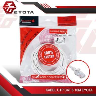 Kabel Lan Utp Cat6 10M + Rj45 Eyota - Siap Pakai - Kabel Lan Utp Cat 6