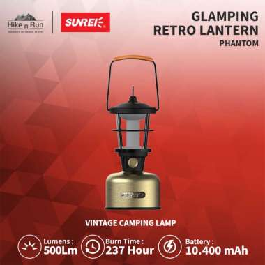 Sunrei Lampu Camping Phantom Rechargeable Glamping Retro Lantern Gold