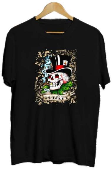 Bfashionshop - DTF006 Kaos Distro Pria TShirt Pria Kaos Pria LOYALTY Hitam M