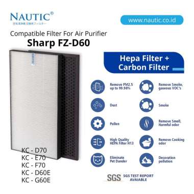 Nautic ORIGINAL Filter buat Sharp HEPA FZ-D60HFE For Sharp KC-D60Y KCD60 HEPA SAJA