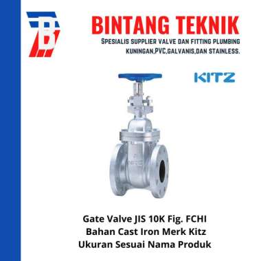 Gate Valve 2" inch Flange JIS10K Merk Kitz Fig. FCHI Cast Iron
