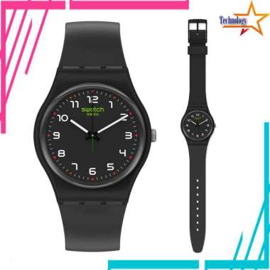 Swatch Swiss Quartz bio-sourced Plastic Strap, Black, 18 Casual Watch