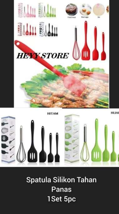 SPATULA SILIKON TAHAN PANAS 1 SET PERALATAN MASAK DAN PERALATAN DAPUR