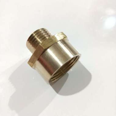 Neple sok sambung Kuningan drat luar 1/2"inch x drat dalam 3/4"inch