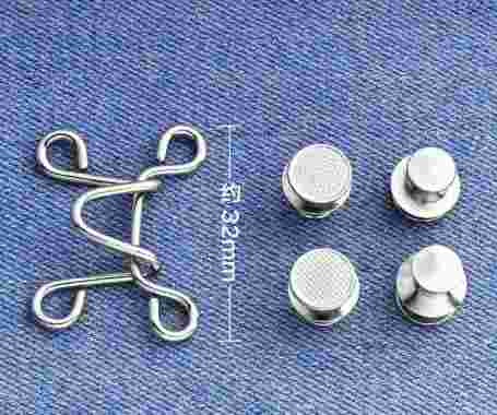 FG Kancing Jeans Logam Simple Adjustable Motif Bunga Daisy Kait Pengecil Lingkar Pinggang Celana Kan