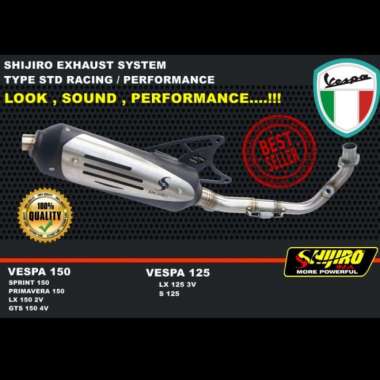 Knalpot Standar Racing Vespa Matic 150 Inlet45 Shijiro Racing