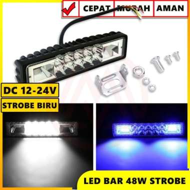 LAMPU TEMBAK LED BAR STROBO 10 CWL SOROT 12-24V 15W ALLUMUNIUM CASING
