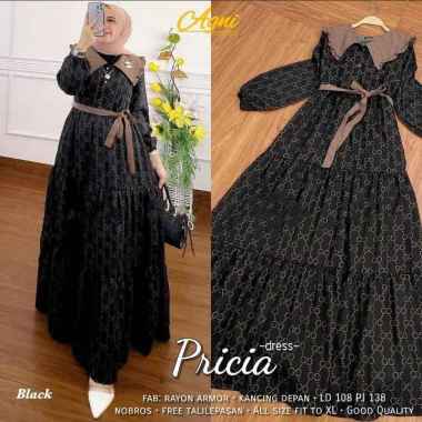 Gamis Terbaru Deera Susun Rempel Rayon Premium Dress Wanita Lengan Panjang Baju Wanita Busui LD 110 