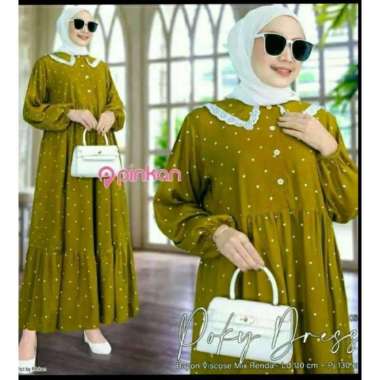 Gamis Terbaru Deera Susun Rempel Rayon Premium Dress Wanita Lengan Panjang Baju Wanita Busui LD 110