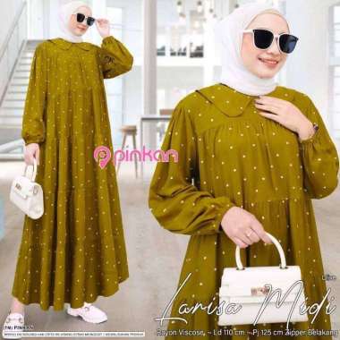 Gamis Terbaru Deera Susun Rempel Rayon Premium Dress Wanita Lengan Panjang Baju Wanita Busui LD 110 