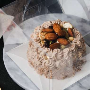 KOTAK KUE 16X16X15 5 PCS CAKE BOX MIKA TRANSPARAN BOX HAMPERS DESSERT