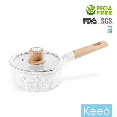 Cooklover 18 Cm Panci Anti Lengket Granit Dengan Tutup Putih