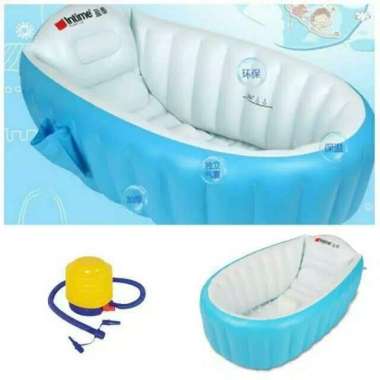 (Free Pompa) Intime Bath Tub Bayi/Baby Bath Tub Intime/Bak Mandi Baby Biru Muda