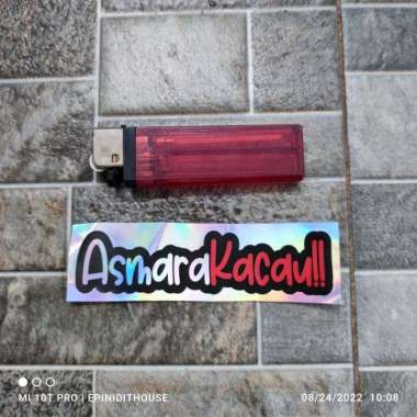 Stiker Asmara Kacau Kata Viral FYP Gaul Hologram Rainbow Motor Helm HP
