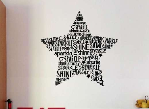 Wall Stiker Star Shine Sparkle Hiasan Dinding Cutting Sticker Rumah De