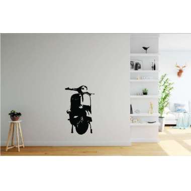 Wallstiker Motor Vespa Tua Vintage Hiasan Stiker Dinding Kamar Bengkel