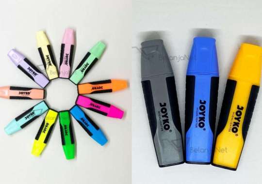 Highlighter | Penanda Joyko Warna Neon & Pastel HL-1-5 & 6-11 Orange Pastel