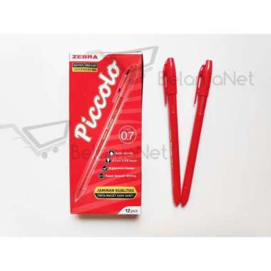 Pen | Pulpen Piccolo Zebra 0.7 mm [1 LUSIN] Hitam