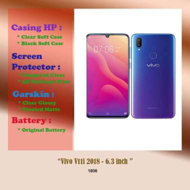 Vivo V11i 2018 - 6.3 inch - Case - Screen Protector - Battery - Dll Hydrogel