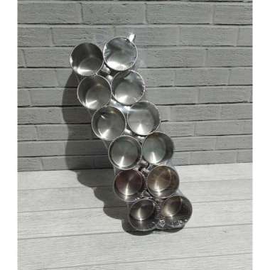 MUG KECIL STAINLESS 6 CM 1 LUSIN CANGKIR / GELAS KECIL STAINLESS BEST SELLER Multicolor