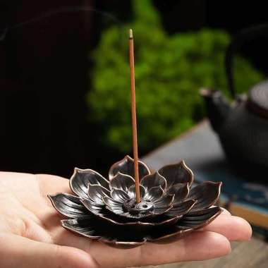 Tempat Stik Dupa Incense 6 Lubang Stick Holder Desain Lotus