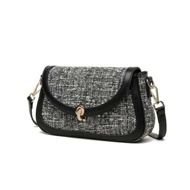 Tas sling bag HANA Zeava Sling Tweed Bag M3507 - Black