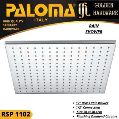 PALOMA RSP 1102 RAIN SHOWER MANDI PALOMA 12 INCH KOTAK BRASS CHROME
