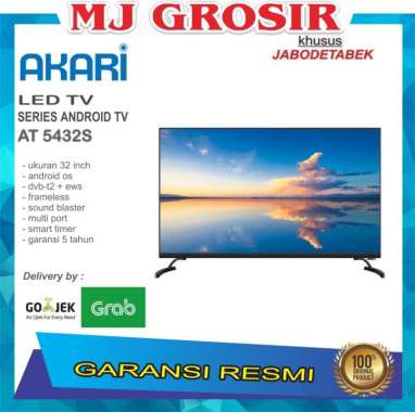 PROMO LED TV AKARI 32" AT 5432 S 32 INCH USB HDMI SMART ANDROID TV