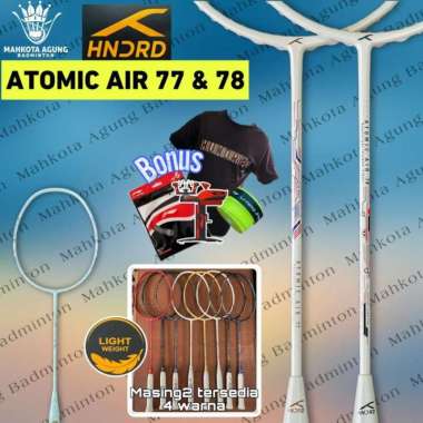 raket badminton ATOMIC 77 78 HNDRD hundred original free pasang 4.white navy
