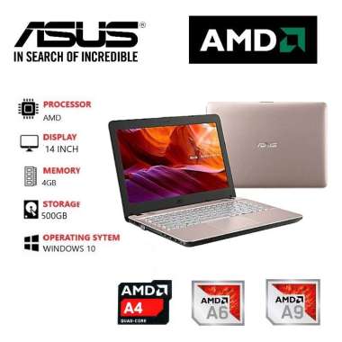 [PROMO] LAPTOP ASUS X441B AMD RAM 4GB HDD 1TB WINDOWS 10 AMD A4, 4/500 HDD