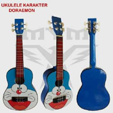 Ukulele Gitar Kentrung Berkarakter Kartun Bagus doraemon