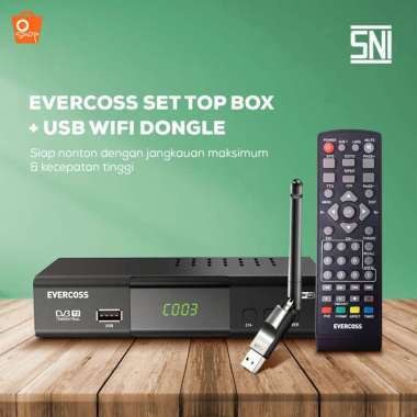 Evercoss Set Top Box + USB Wifi Dongle Receiver Adapter|STB TV Digital