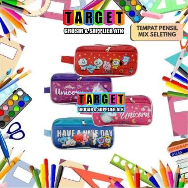 Tempat Pensil Fancy / Kotak Pensil Anak / Pencil Case Multicolor