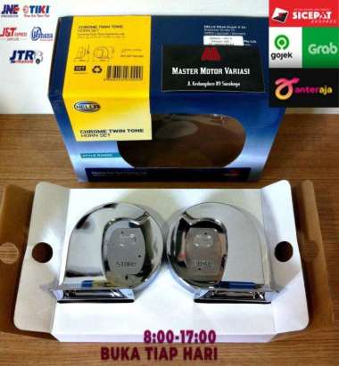 Klakson Hella Chrome Jerman Twin Tone Keong 12V Fanfare Set