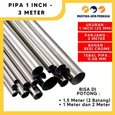 Pipa Gantung Lemari Pakaian Besi 1 Inch 3 meter