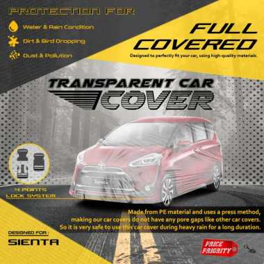 Body Cover Sarung Mobil Plastik SIENTA Tebal Anti Air WATERPROOF