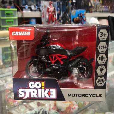 Diecast Cruzer Go Strike DAZZALE MERAH Motorcycle Scale 1:14 Light & Sound Ori koleksi