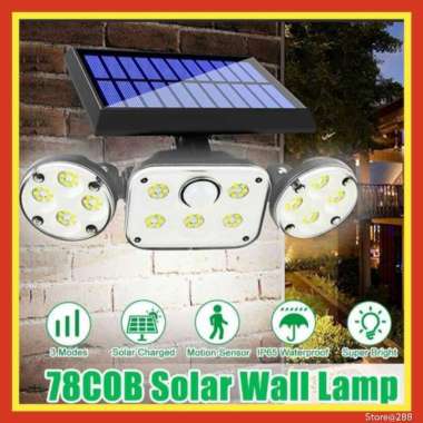 Lampu Taman SolarCell Panel Tenaga Surya Matahari 78LED Teras Rumah