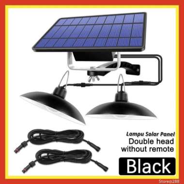Lampu Solar Cell Panel Teras Rumah LED Tenaga Surya Gantung Bohlam Cool White