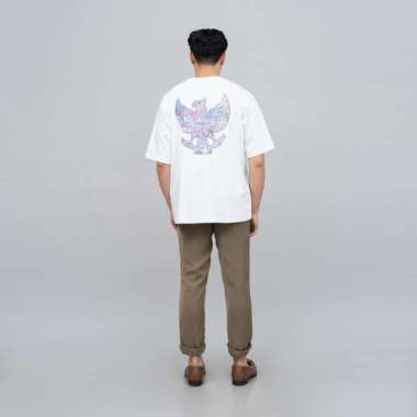 Houseofcuff Kaos Oversized T-shirt Pria Unisex Tebal Putih Garuda L
