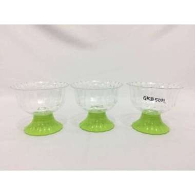 12pc gelas es krim plastik bening golden sunkist gkb5031