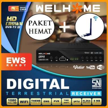 Welhome STB Set Top box TV Digital WELHOME HD CROWN DVB-T2 Receiver tv STB Wlhm+Dongle