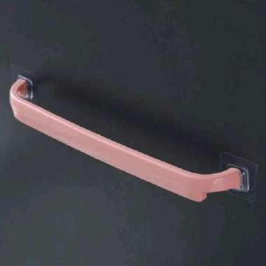 Gantungan Handuk Plastik Kamar Mandi Tanpa Paku Rak Handuk Tempel Pink