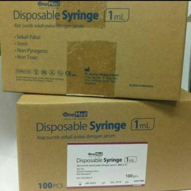 Disposable Syringe 1 ml dengan jarum ONEMED/ Syringe 1 cc