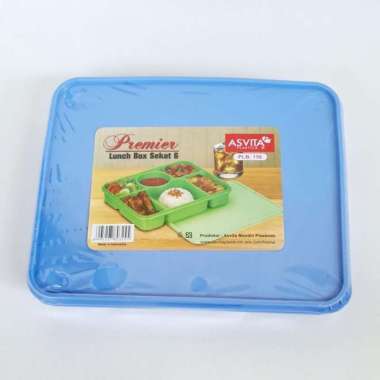 asvita Lunch box kotak makan premier sekat 6 Biru