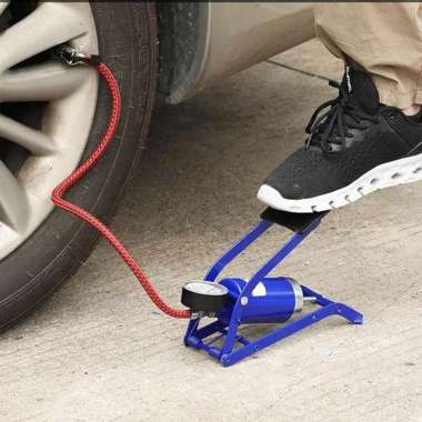 Pompa Angin Injak Kaki Manual Mini Motor Mobil Sepeda Pompa Angin Bola Balon Matras Mini Portable -