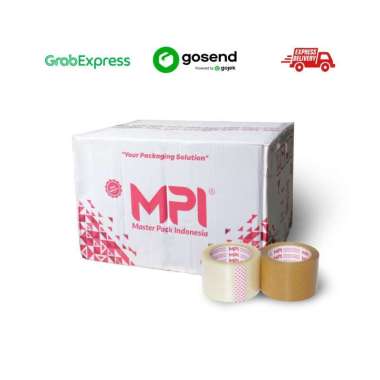 Lakban Bening - Lakban Cokelat 72mm x 100 Yard MPI 1 Dus isi 48 Roll campur