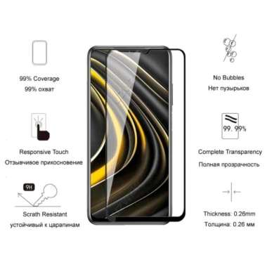 Promo Tempered Glass Layar Xiaomi Poco M3 Full Cover Anti Gores Kaca Xiaomi Poco M3