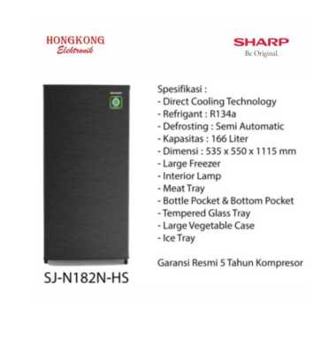 SHARP SJ-N182N HS SJN182N 182N Kulkas 1 Pintu 166L