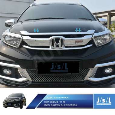 JSL List Kap Mesin New Mobilio 2017 RS Hood Molding CHROME